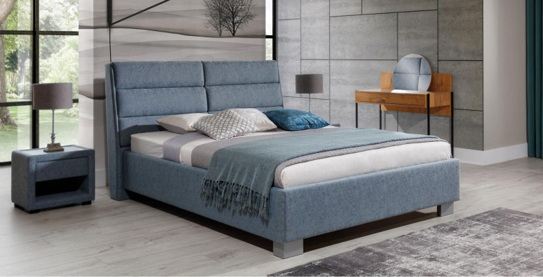 Bedroom set blue bed beautiful 2x nightstands complete set luxury new 3-piece.